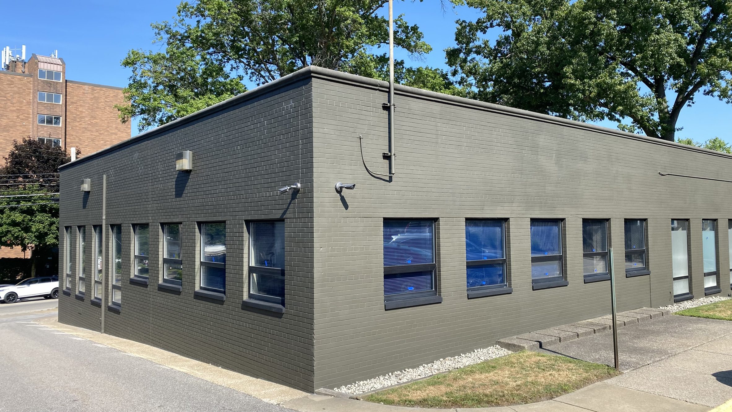 Commercial painting Akron crew painting a commercial building interior